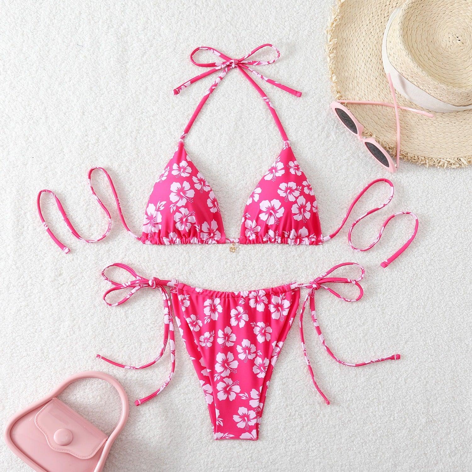 High Waist Bow-Tie Bikini Set