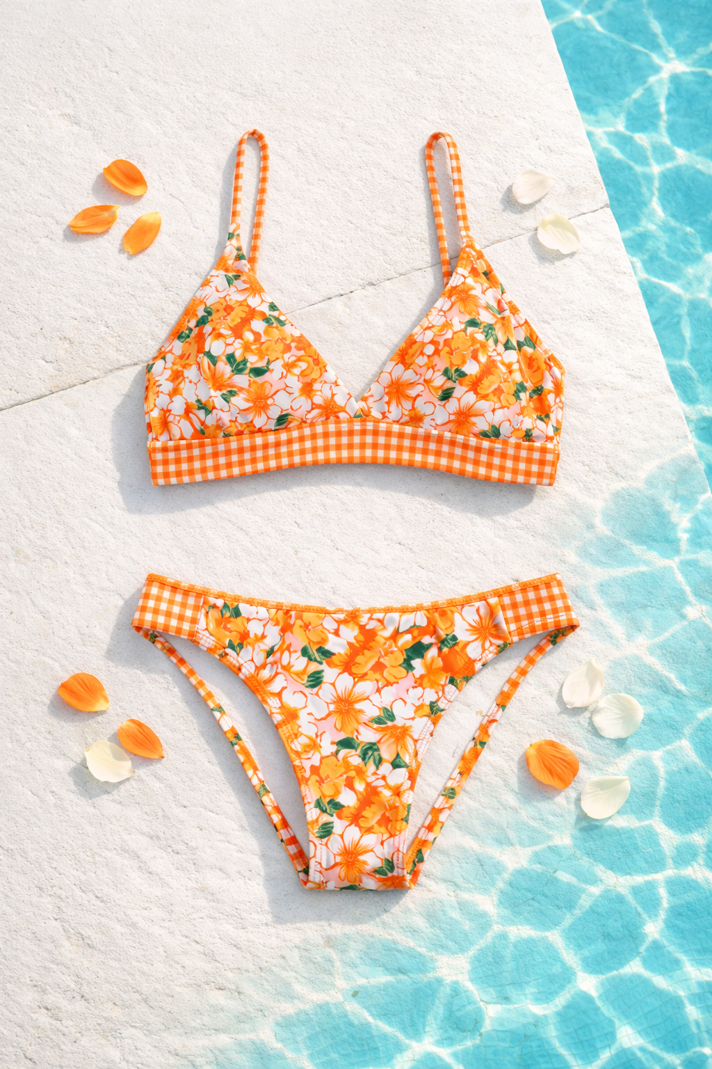 Split Printed Bikini Swimsuit