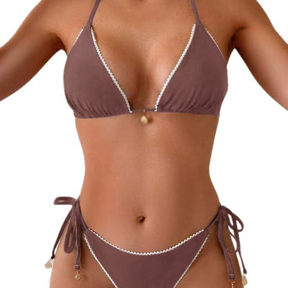 Sexy Lace Backless Tie-up Bikini