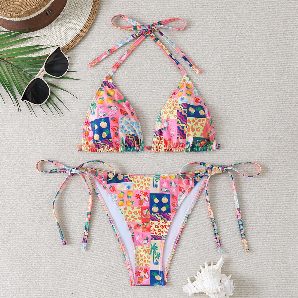 Solid Color Sexy Bikini Three-Piece Swimsuit