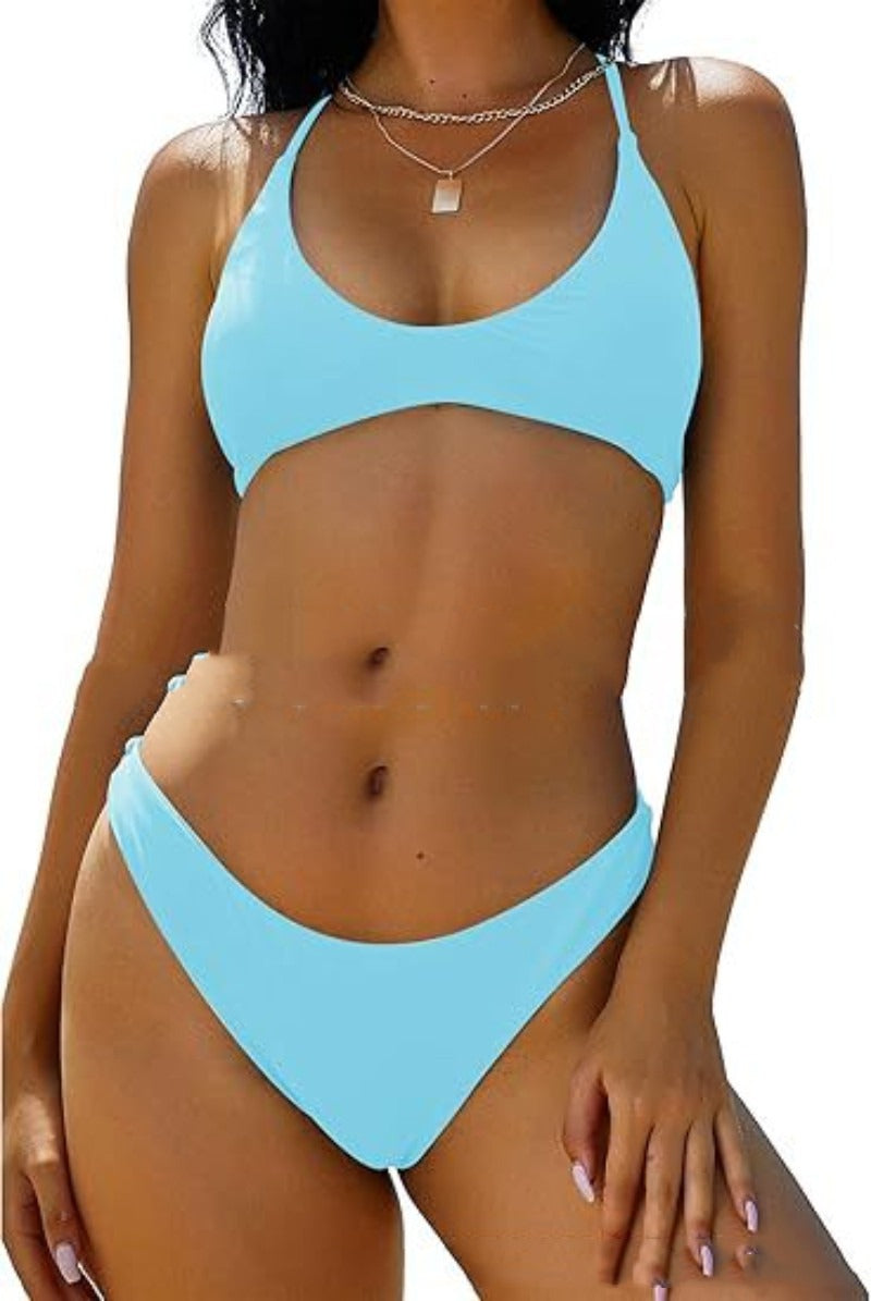 Split Swimsuit with Multi-Color Print