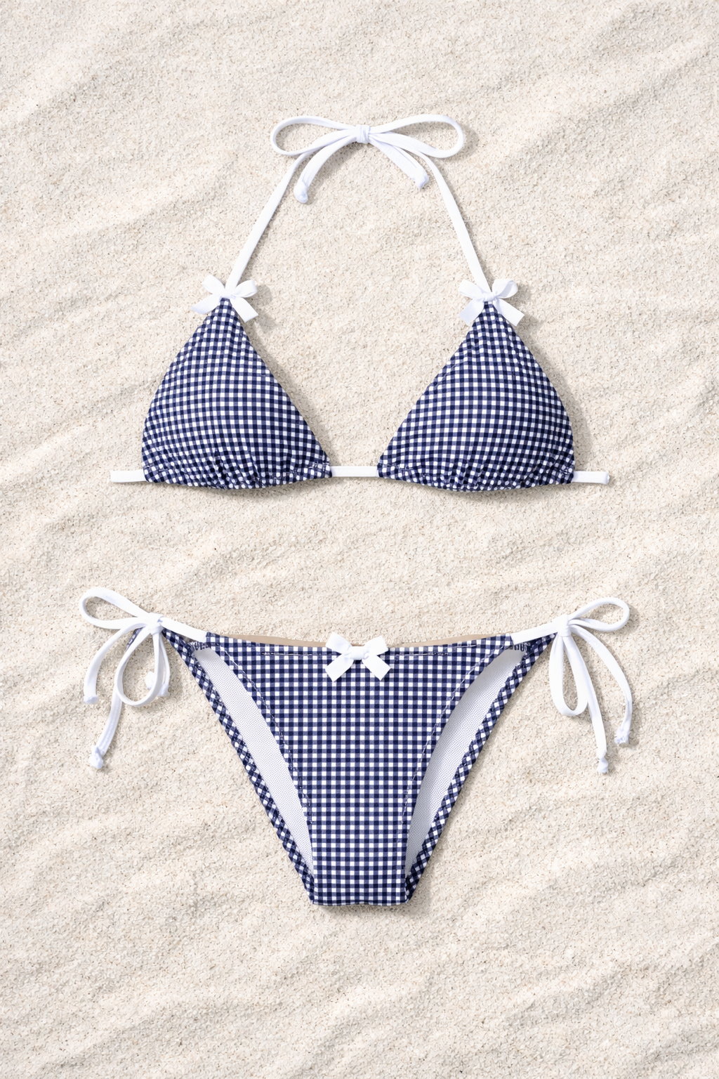 Plaid Lace-Up Bikini