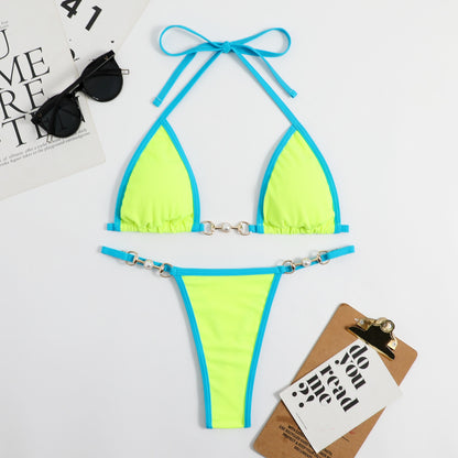 Solid Color Bikini Swimsuit