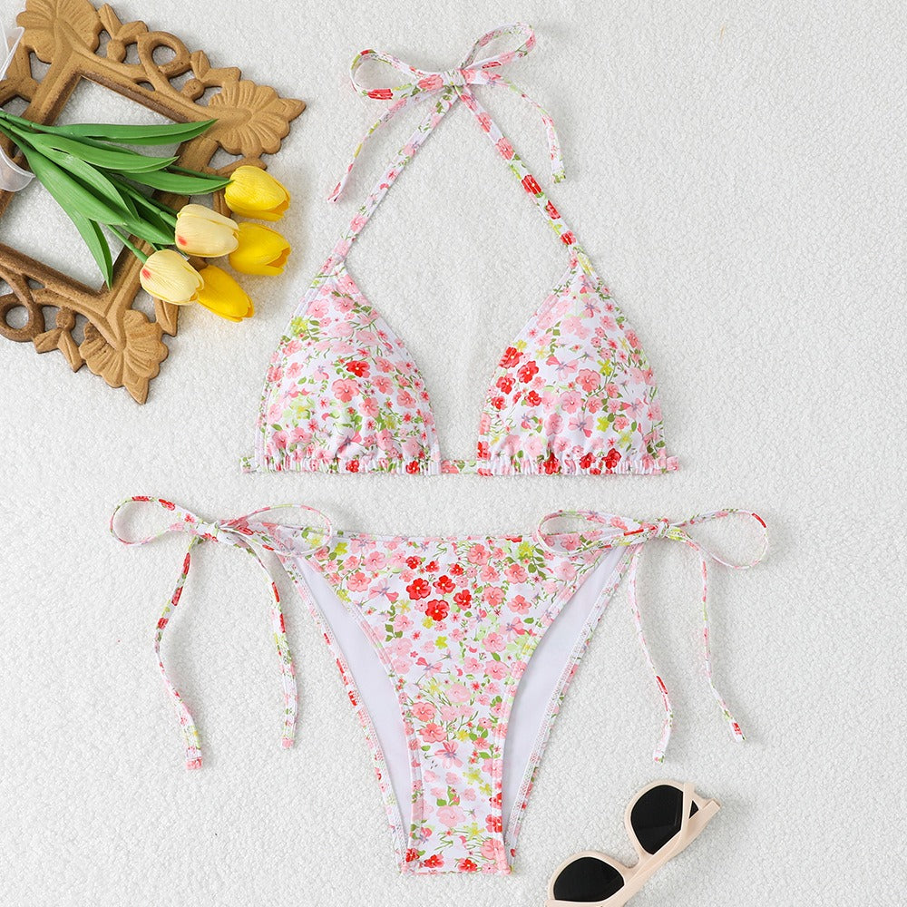 Solid Color Sexy Bikini Three-Piece Swimsuit