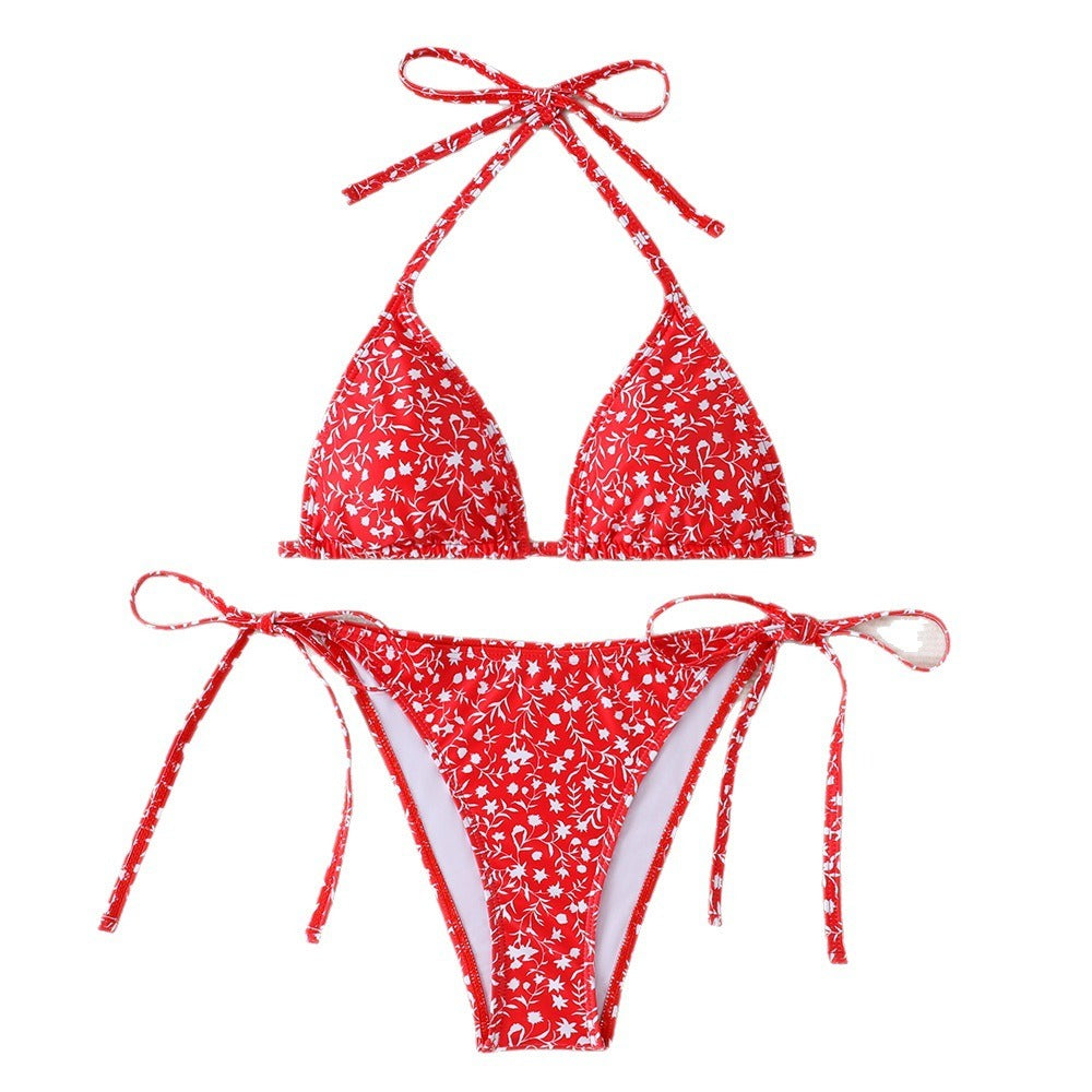 Solid Color Sexy Bikini Three-Piece Swimsuit