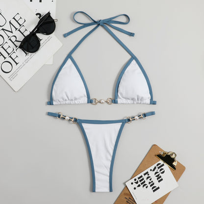 Solid Color Bikini Swimsuit